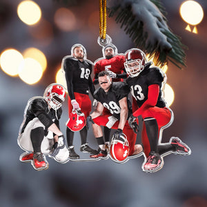 Custom Photo Ornament For American Football Team - Personalized Acrylic Photo Ornament