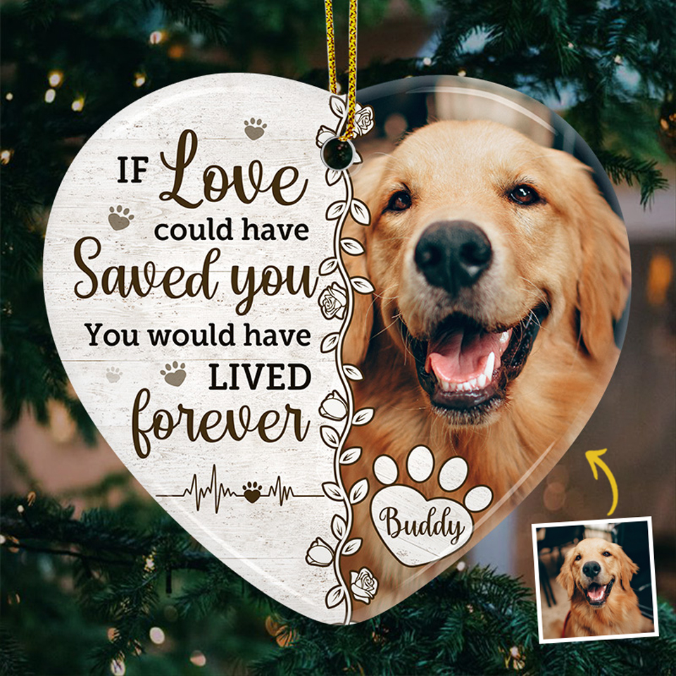 Custom Photo You Would Have Lived Forever - Personalized Ceramic Ornament - Christmas Gift, Sympathy Gift For Pet Owners, Pet Lovers NH96