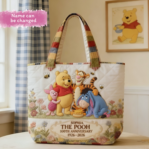 Honey Bear With Friends - Personalized Quilted Tote Bag - Gift For Movie Fans HH01