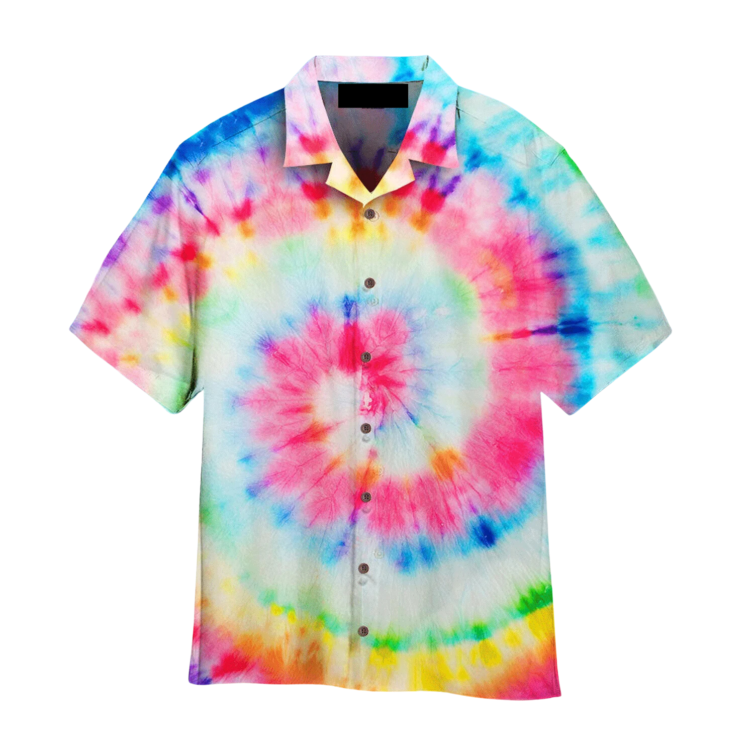 Vibrant Spiral Tie Dye Hippie Aloha Hawaiian Shirts