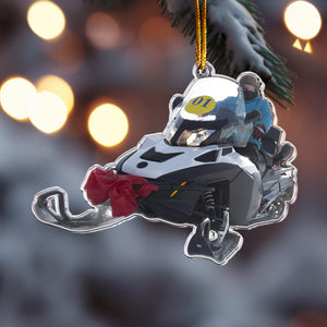 Custom Photo Snowmobiling Gifts For Snowmobile Lovers - Personalized Acrylic Photo Ornament