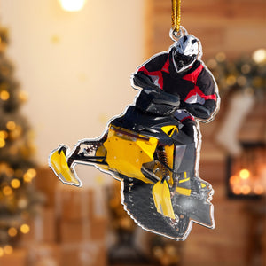 Custom Photo Snowmobiling Gifts For Snowmobile Lovers - Personalized Acrylic Photo Ornament