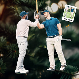 Custom Photo Golf Players Christmas Ornament For Golf Lovers - Personalized Golf Photo Ornament