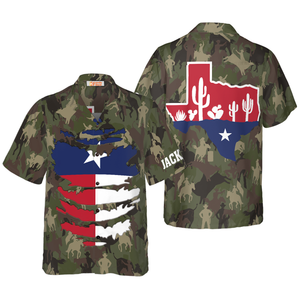 Personalized Camouflage Texas Custom Hawaiian Shirt, Unique Texas Shirt