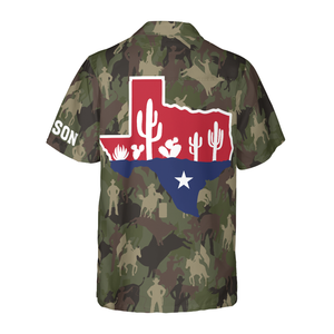 Personalized Camouflage Texas Custom Hawaiian Shirt, Unique Texas Shirt