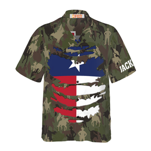 Personalized Camouflage Texas Custom Hawaiian Shirt, Unique Texas Shirt