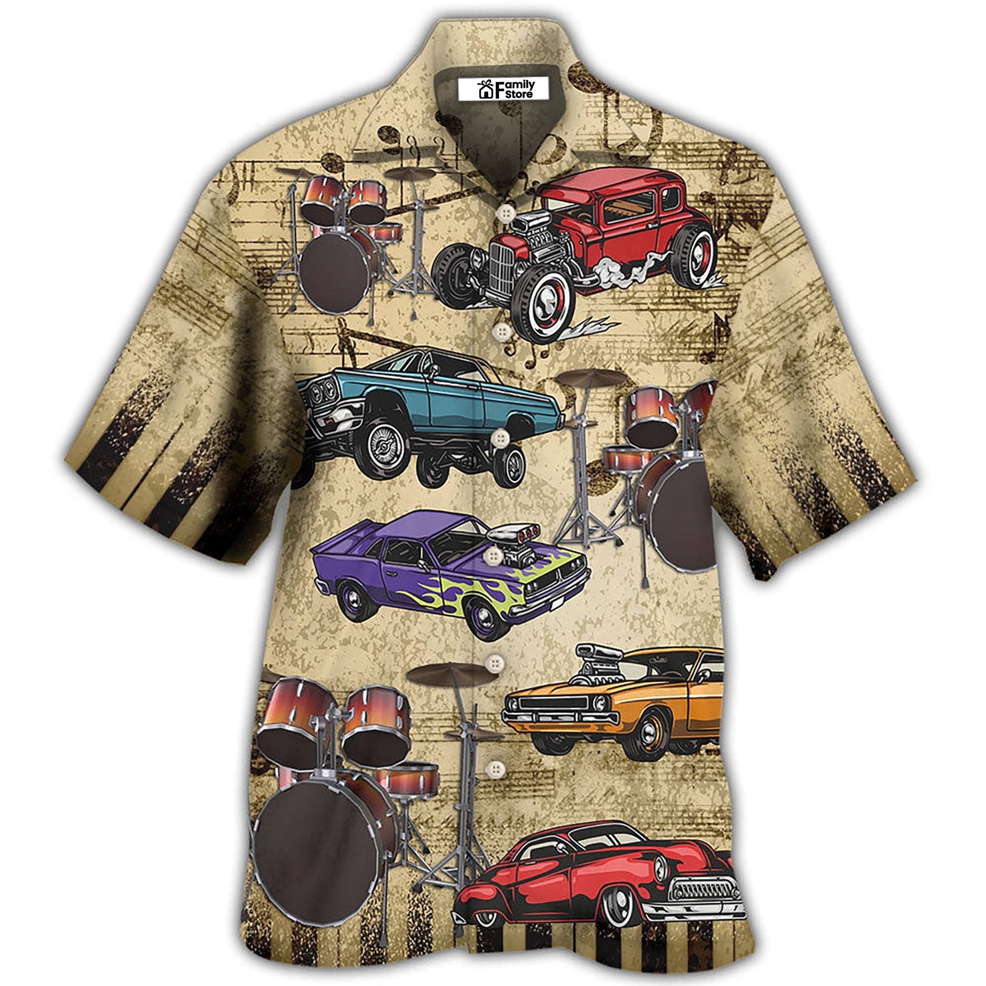 Car I Like Muscle Cars And Drums - Hawaiian Shirt