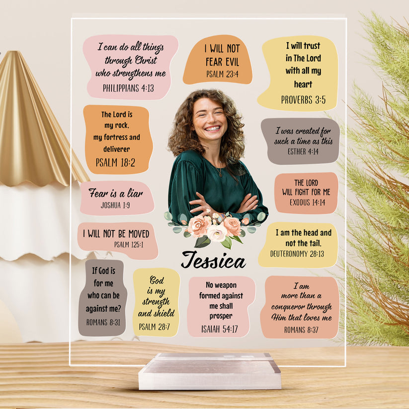 Christian Bible Verse Affirmations Personalized Acrylic Photo Plaque 1
