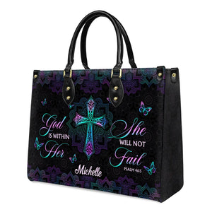 Christianartbag Handbags, God Is Within Her She Will Not Fail Psalm 46 5 Mandala Leather Handbag