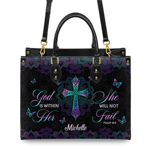 Christianartbag Handbags, God Is Within Her She Will Not Fail Psalm 46 5 Mandala Leather Handbag