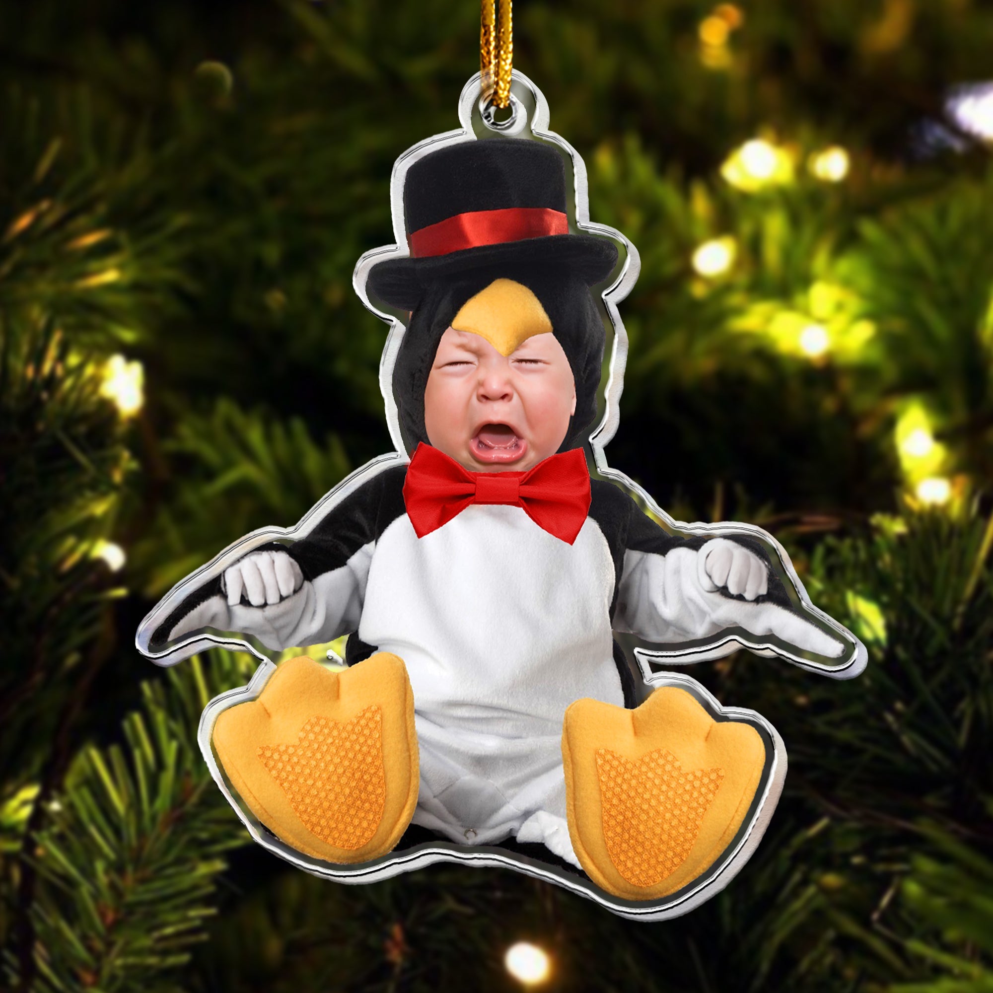 Christmas Baby Funny Personalized Acrylic Photo Ornament_1