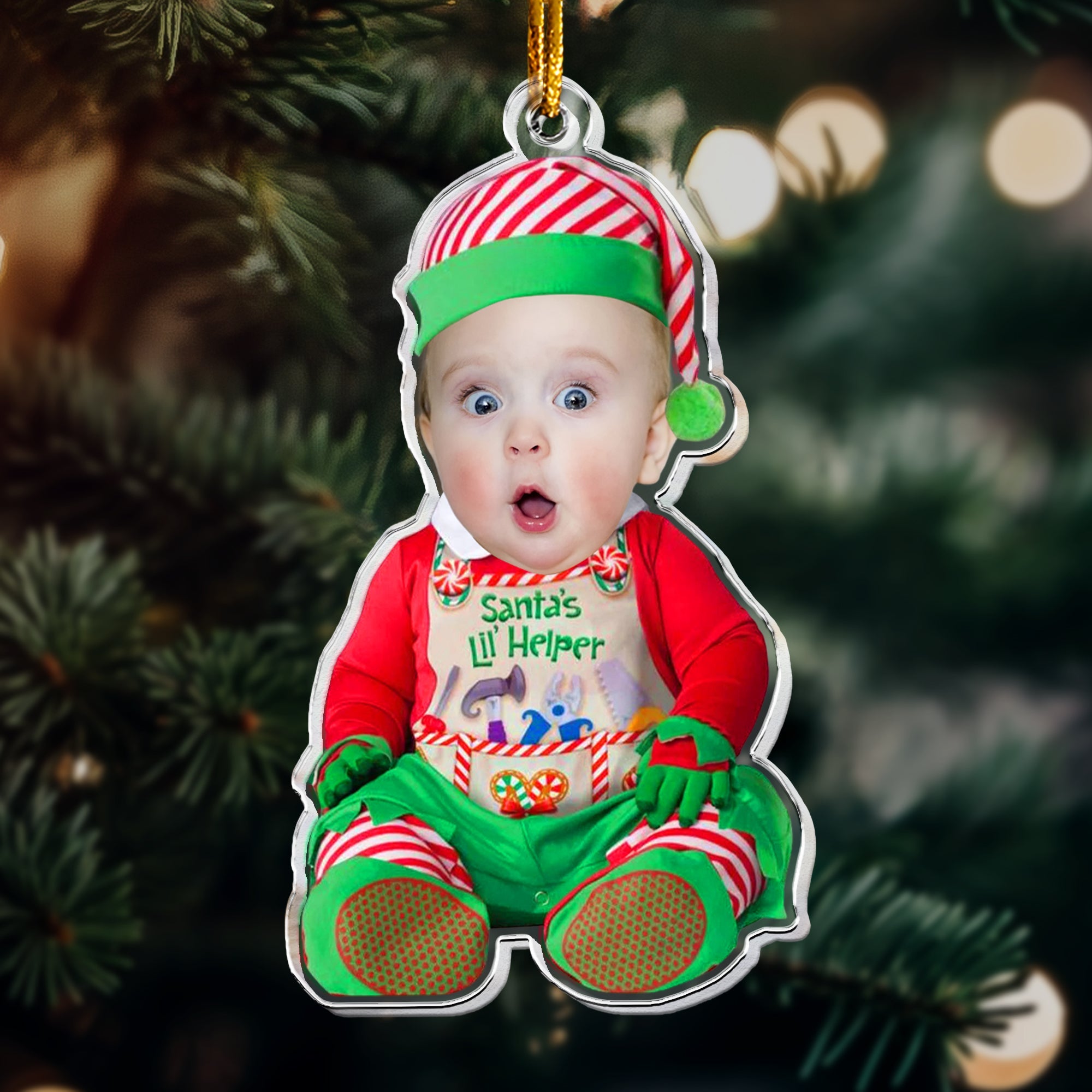 Christmas Baby Funny Personalized Acrylic Photo Ornament_13