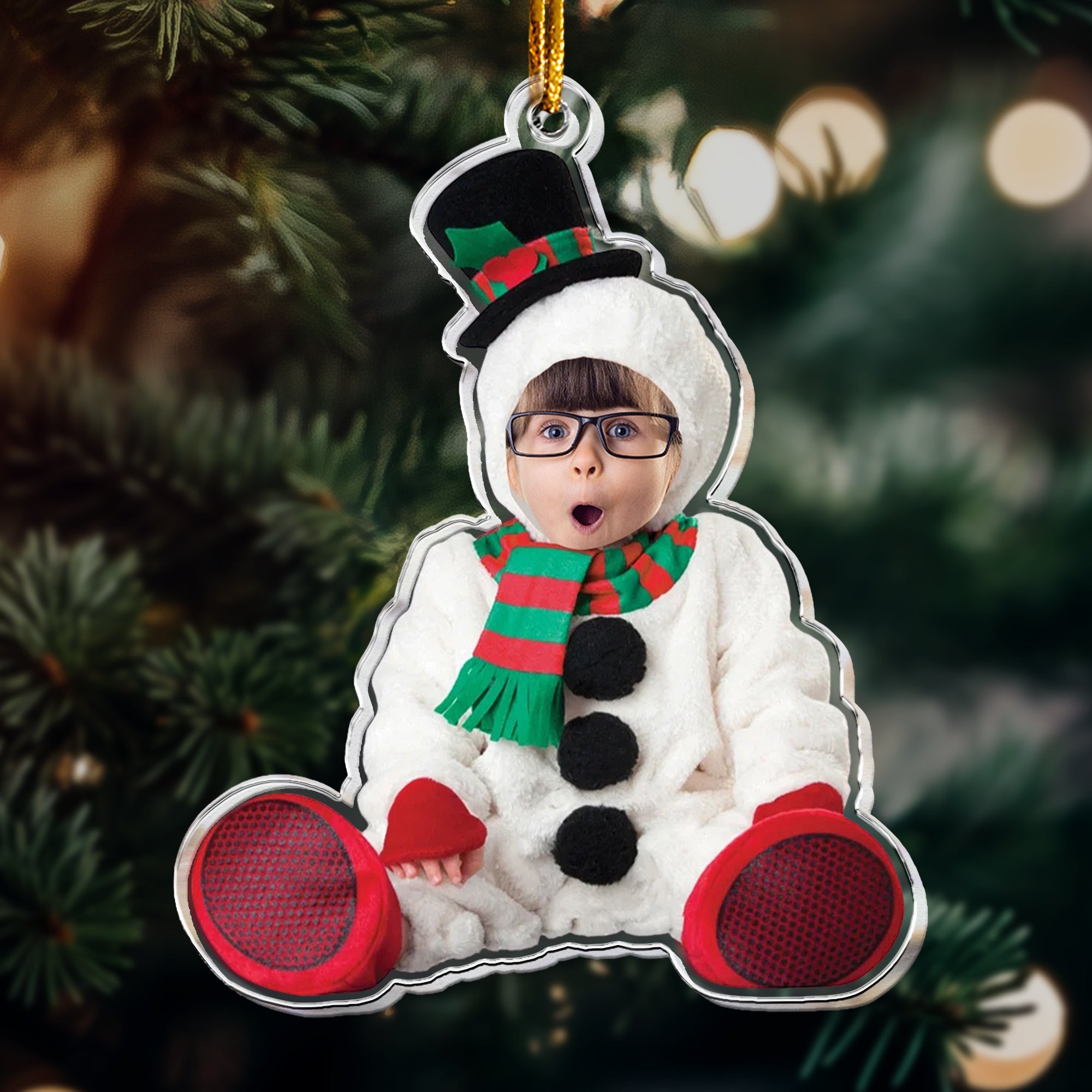Christmas Baby Funny Personalized Acrylic Photo Ornament_3