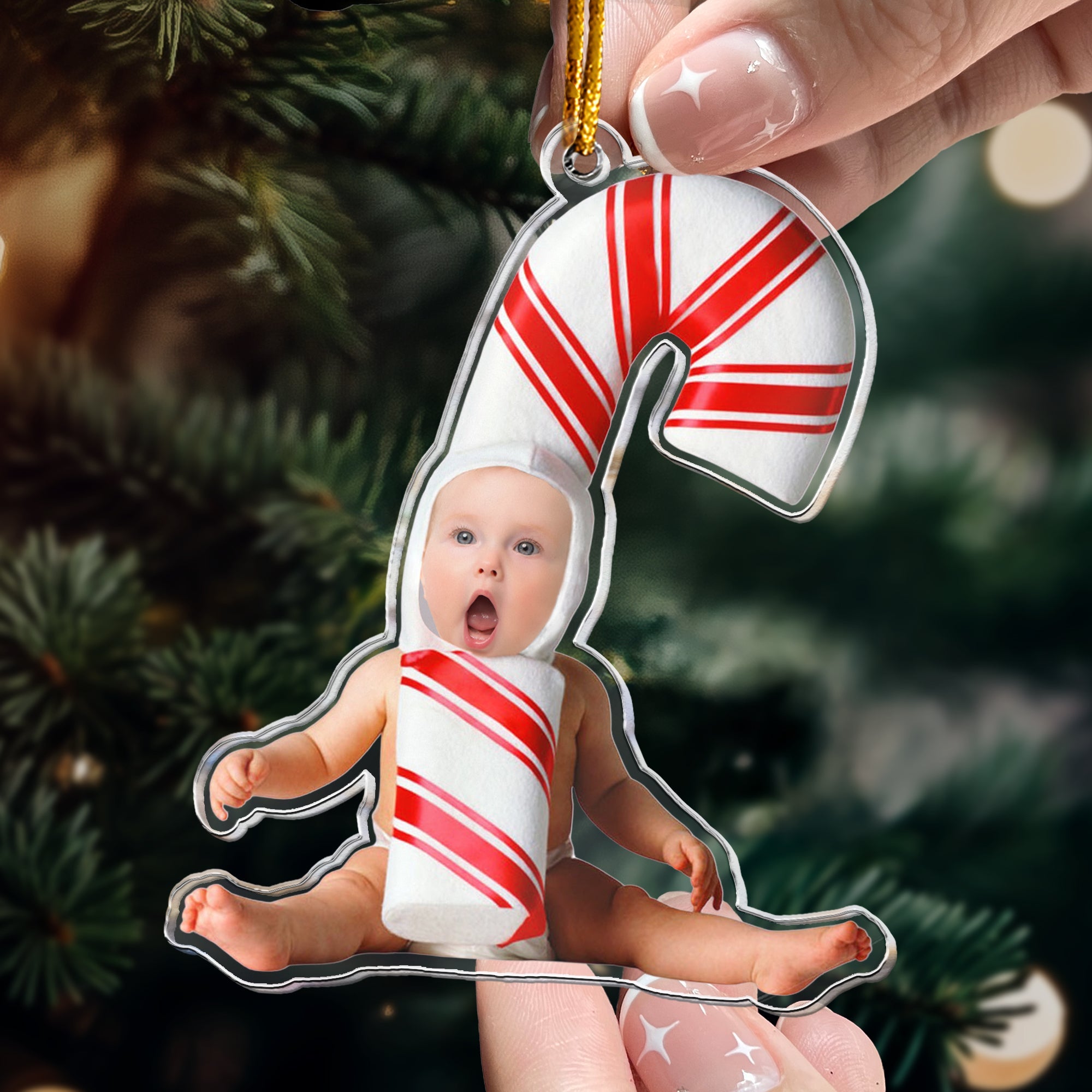 Christmas Baby Funny Personalized Acrylic Photo Ornament_5