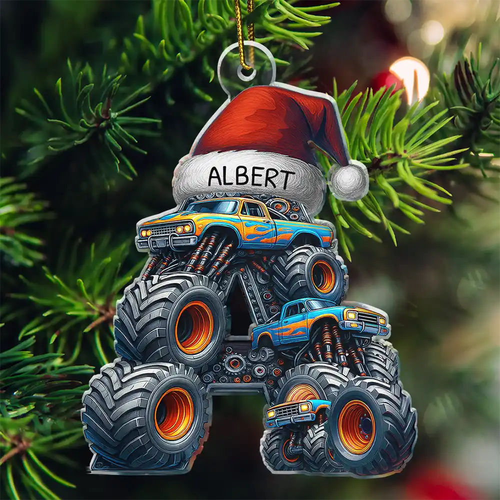 ChristmasMonsterTruckMonogramForKid PersonalizedAcrylicPhotoOrnament TK860 CLA1531 MkDEF_ef78d4d4 1685 45a2 93f3 e560f88fb9cf