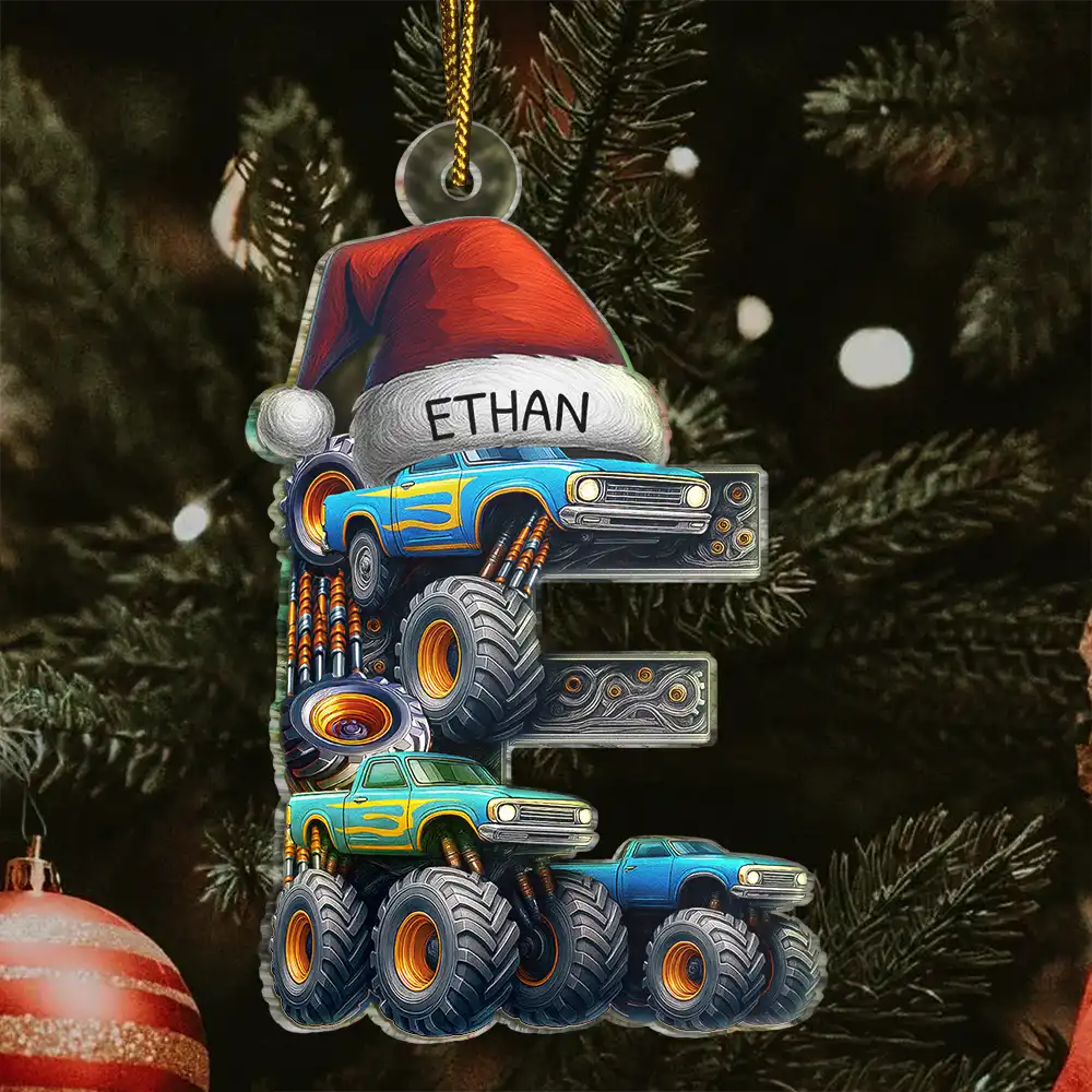 ChristmasMonsterTruckMonogramForKid PersonalizedAcrylicPhotoOrnament TK860 CLA1531 MkWebs2_b335ff68 ff1b 468e 8269 a96b72d5fc9e