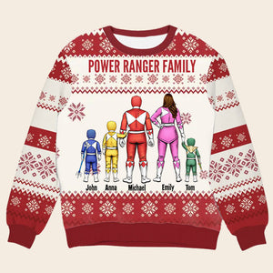 Christmas Power Rangwe Family Costumes - Personalized Custom Ugly Sweatshirt - Christmas Gift For Family, Family Members - CL21 PT