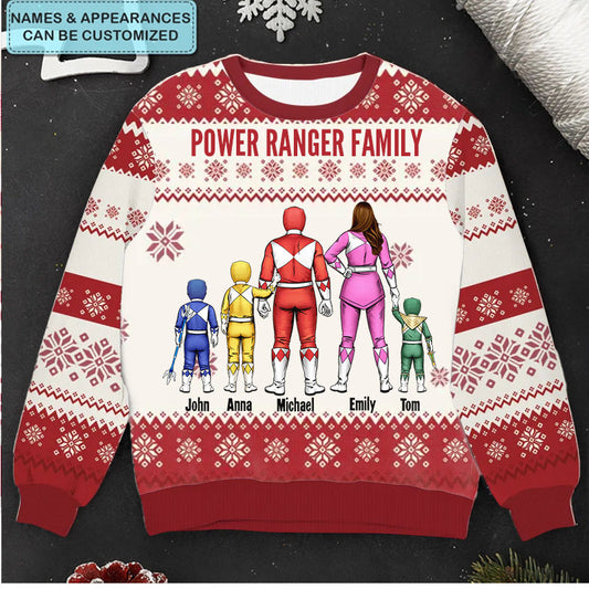 ChristmasPowerRangweFamilyCostumes PersonalizedCustomUglySweater ChristmasGiftForFamily_FamilyMembers2