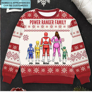 Christmas Power Rangwe Family Costumes - Personalized Custom Ugly Sweatshirt - Christmas Gift For Family, Family Members - CL21 PT