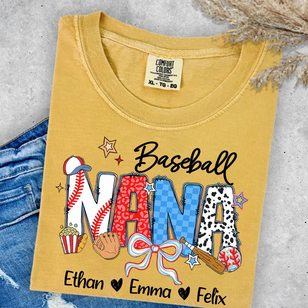 Comfort Colors_C2_AE Baseball Grandma T Shirt Custom Grandma With Grandkids Shirt_Mustard_S 1 Blh8R