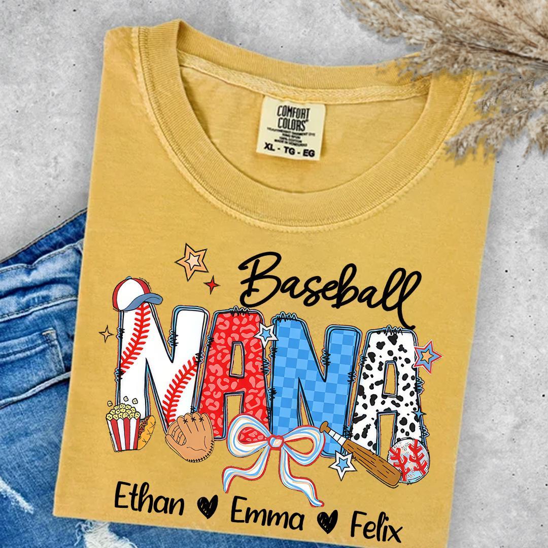 Comfort Colors_C2_AE Baseball Grandma T Shirt Custom Grandma With Grandkids Shirt_Mustard_S 1_with_co_lau hungb