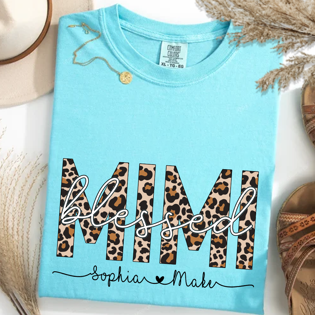 Comfort Colors_C2_AE Blessed Mimi Leopard Print T Shirt _E2_80_93 Personalized Grandma Tee with Grandkids Names _E2_80_93 Custom Gift for Mimi_Lagoon Blue_S 1 BhTf5