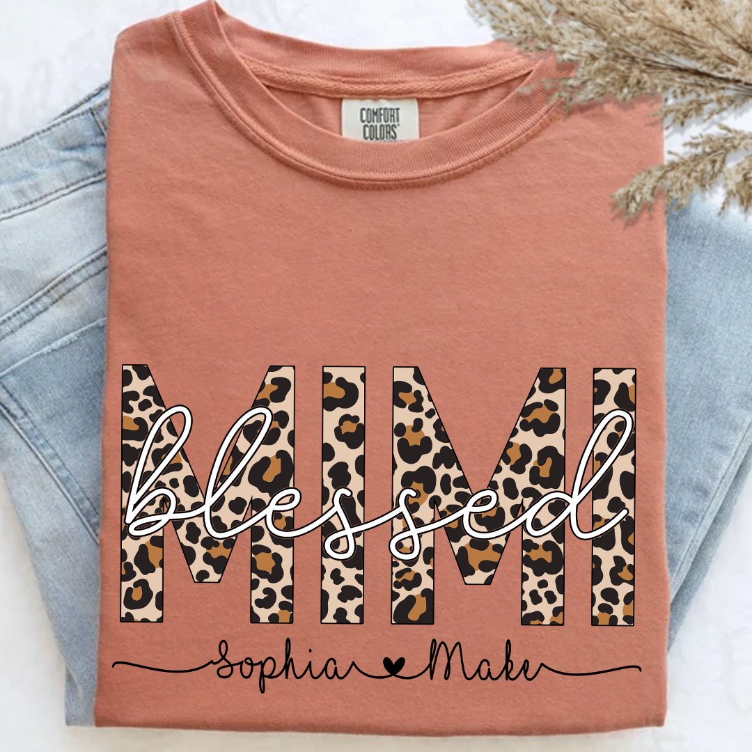 Comfort Colors_C2_AE Blessed Mimi Leopard Print T Shirt _E2_80_93 Personalized Grandma Tee with Grandkids Names _E2_80_93 Custom Gift for Mimi_Terracotta_S 1 DBDc3