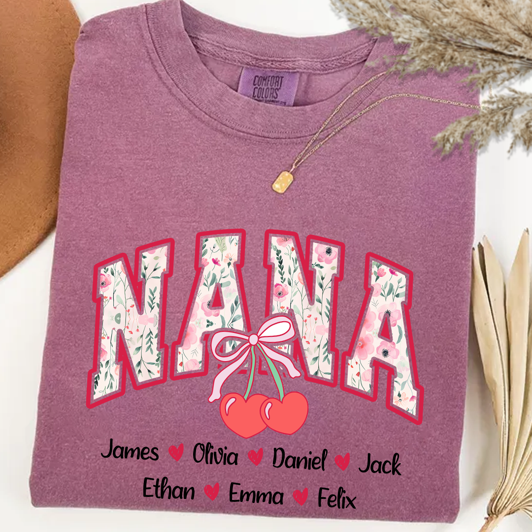 Comfort Colors_C2_AE Cherry Bow Coquette Nana Custom Mom Grandma With Grandkids Gift for Grandma_Berry_S 1 qtD9d