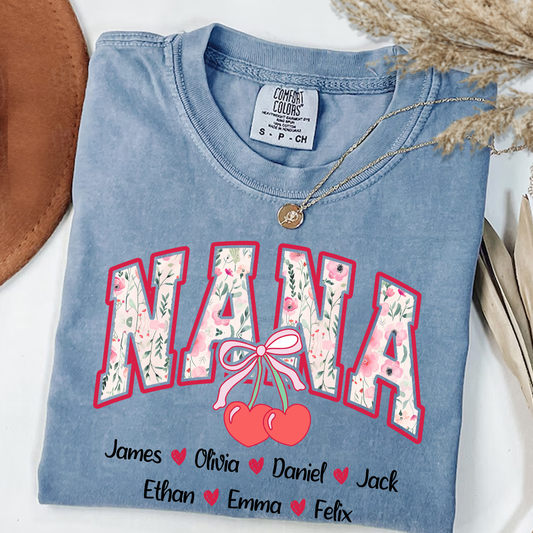 Comfort Colors_C2_AE Cherry Bow Coquette Nana Custom Mom Grandma With Grandkids Gift for Grandma_Blue Jean_S 1 oMZp8