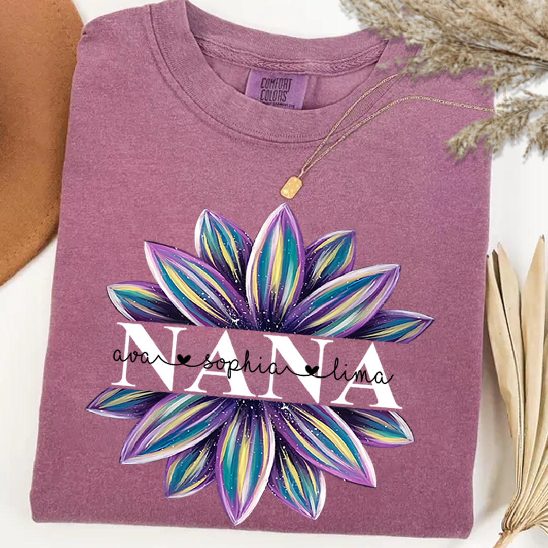 Comfort Colors_C2_AE Flower Grandma Shirt Custom Grandma And Grandkids Shirt_Berry_S 1 khVng