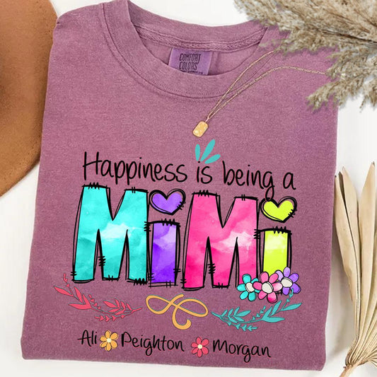 Comfort Colors_C2_AE Happiness Is Being A Mimi Shirt Custom Grandma With Grandkids Shirt_Berry_S 1_with_co_lau evzMq