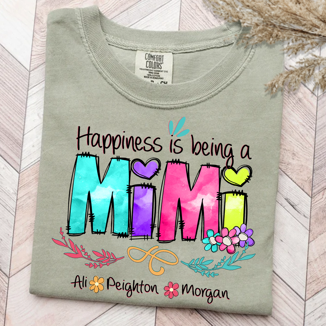 Comfort Colors_C2_AE Happiness Is Being A Mimi Shirt Custom Grandma With Grandkids Shirt_Sandstone_S 1 CVrFw
