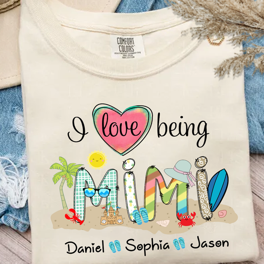 Comfort Colors_C2_AE I Love Being Grandma Summer Shirt Custom Grandma And Grandkids Shirt_Ivory_S 1 PNF2M