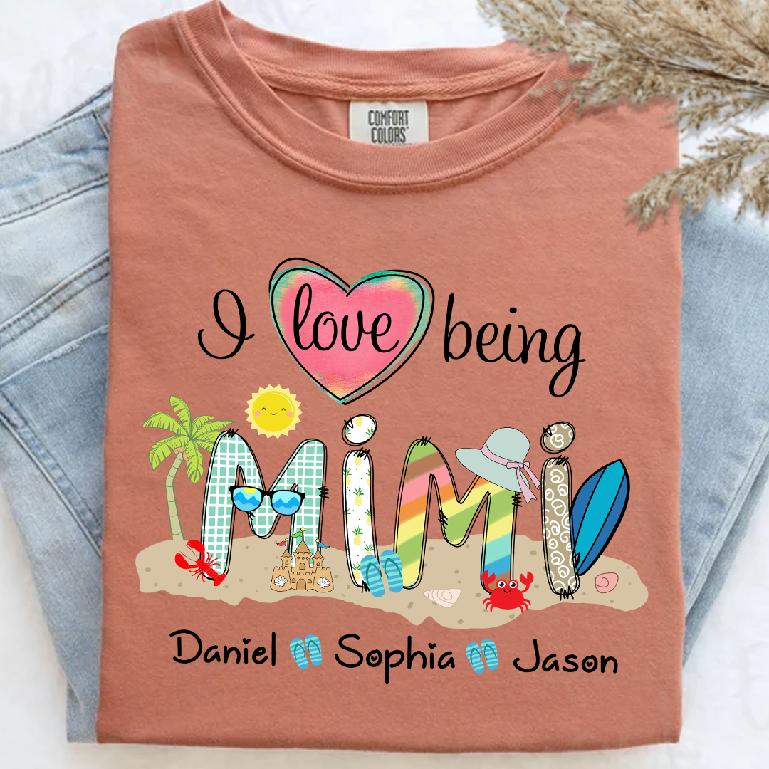 Comfort Colors_C2_AE I Love Being Grandma Summer Shirt Custom Grandma And Grandkids Shirt_Terracotta_S 1 Cnbbw