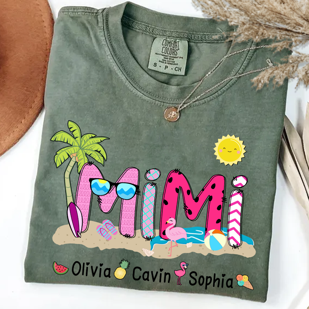 Comfort Colors_C2_AE Mimi Beach Summer Gift For Grandma T Shirt_Moss_S 1 IOnCx