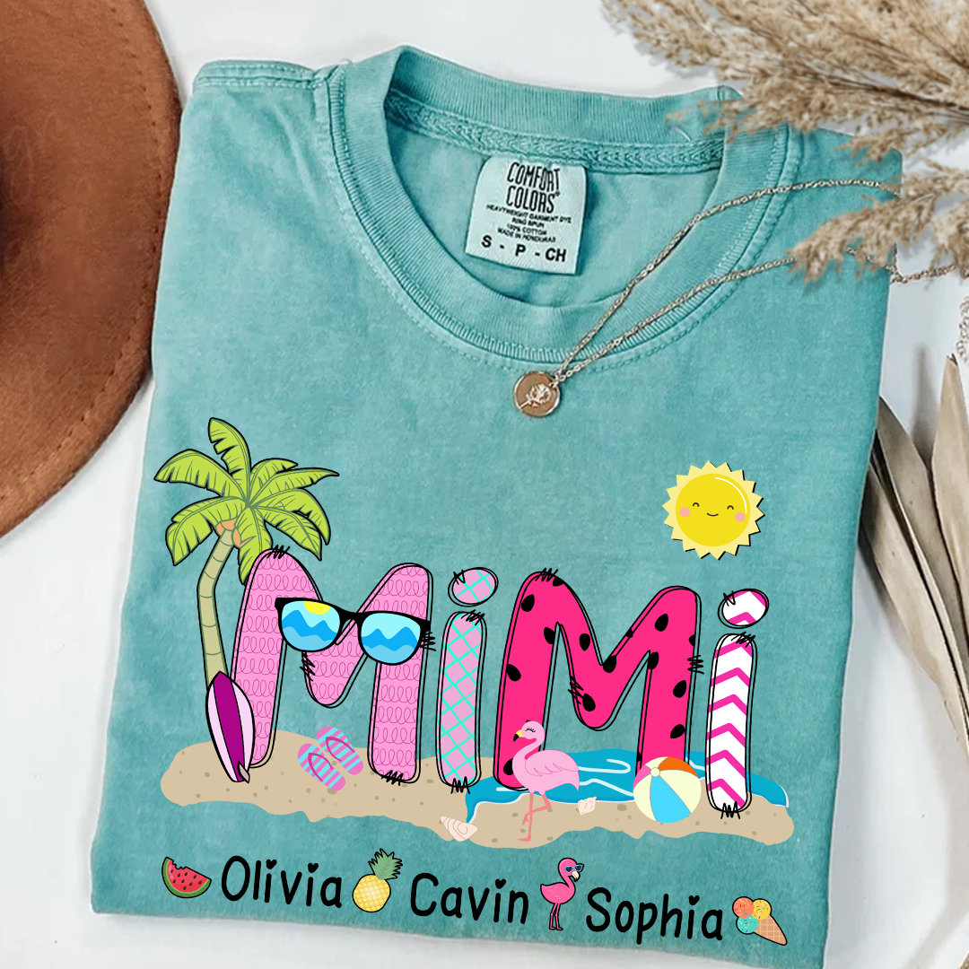 Comfort Colors_C2_AE Mimi Beach Summer Gift For Grandma T Shirt_Seafoam_S 1 obe5J