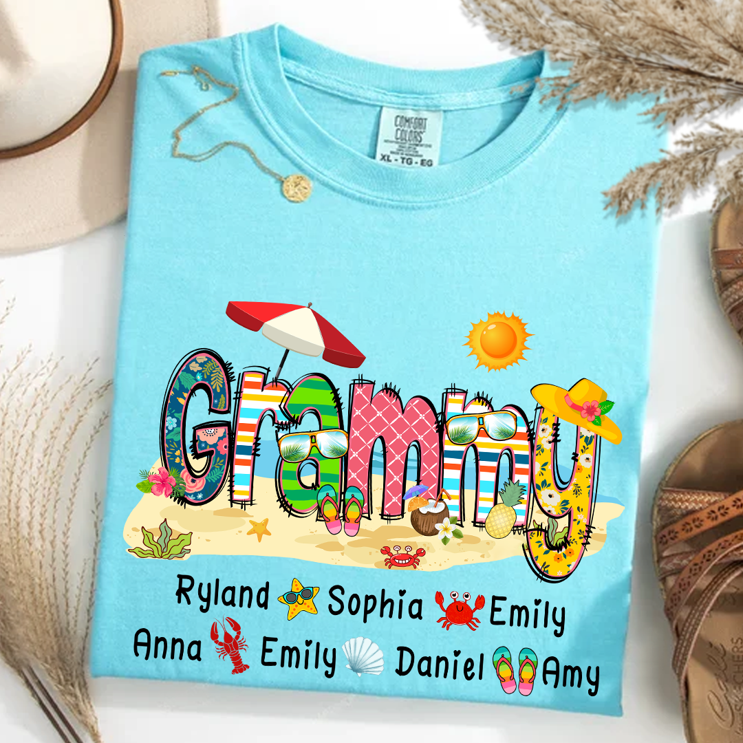 Comfort Colors_C2_AE Mimi Summer 2025 T Shirt Custom Grandma With Grandkids Shirt_Lagoon Blue_S 1 1egYi