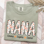 Comfort Colors_C2_AE Nana Flower 2025 Shirt Custom Grandma And Grandkids Shirt_Sandstone_S 1 uXsFT