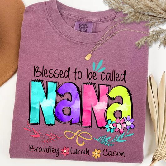 Comfort Colors_C2_AE Personalize Blessed To Be Called Nana Shirt Custom Grandma With Grandkids Gift for Grandma Shirt_Berry_S 1 FDZU5
