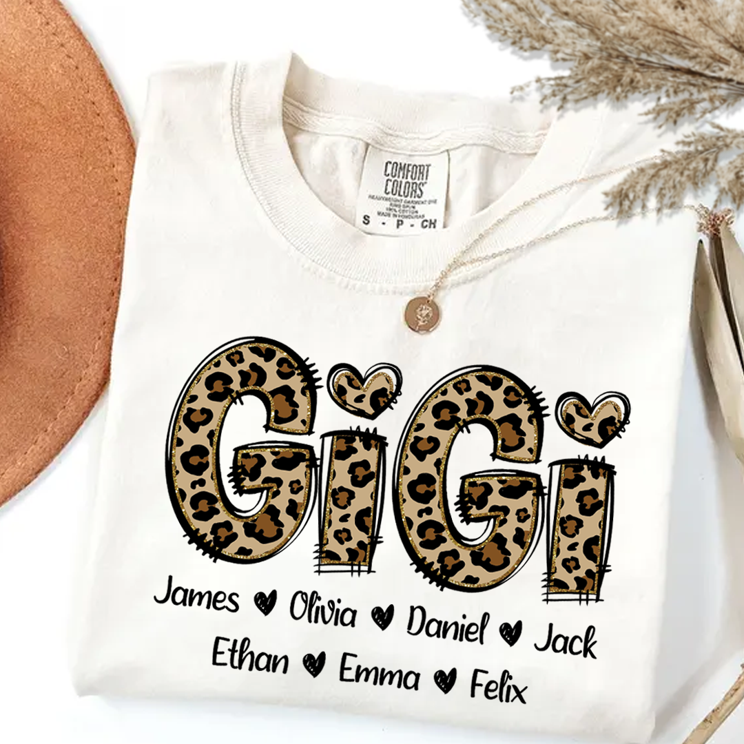 Comfort Colors_C2_AE Personalize Gigi Leopard Shirt Custom Grandma With Grandkids Gift for Grandma Shirt 1 IMTYJ