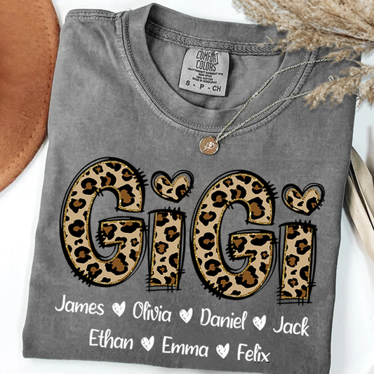 Comfort Colors_C2_AE Personalize Gigi Leopard Shirt Custom Grandma With Grandkids Gift for Grandma Shirt 2 0PDN8
