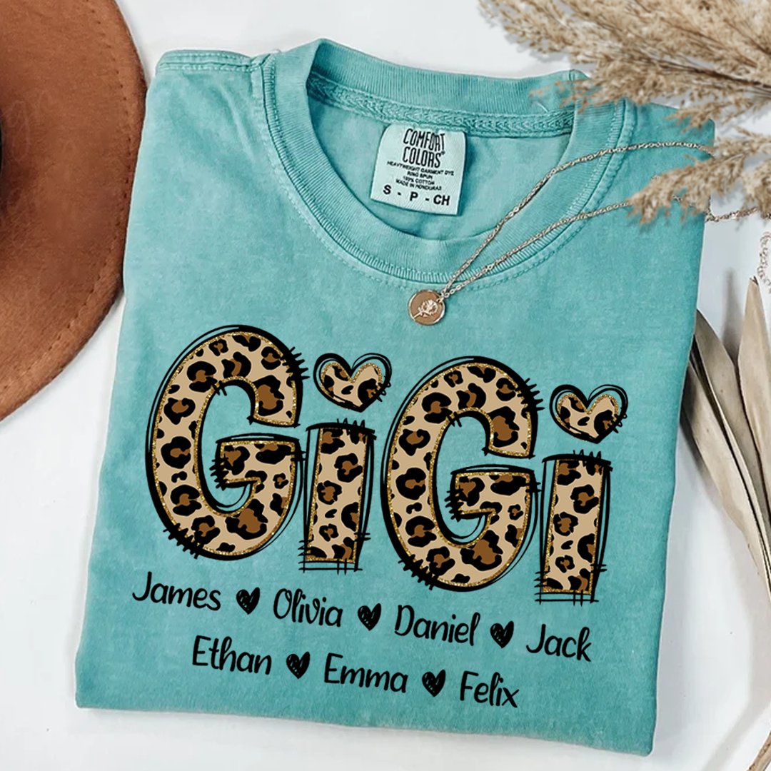 Comfort Colors_C2_AE Personalize Gigi Leopard Shirt Custom Grandma With Grandkids Gift for Grandma Shirt_Seafoam_S 1 C4lZt