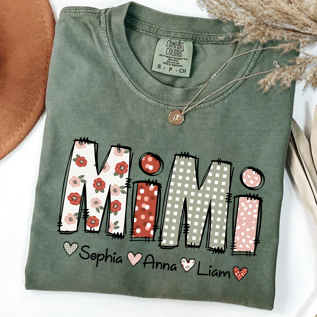 Comfort Colors_C2_AE Personalize Mimi 2025 Shirt Custom Grandma And Grandkids Shirt_Moss_S 1 o0tui