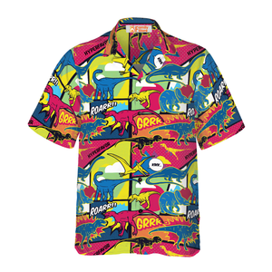 Comic Dinosaur Hawaiian Shirt