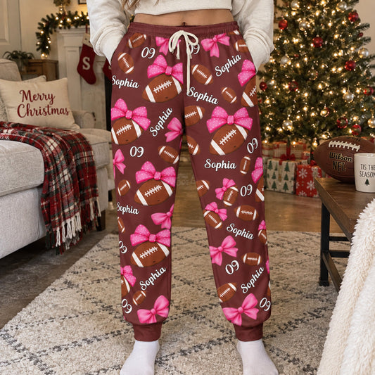 Coquette_Bow_Football_Custom_Name_Number_Gift_For_Flag_Football_Player_Flag_Football_Team_American_Football_Lovers_Personalized_Lounge_Pants_2