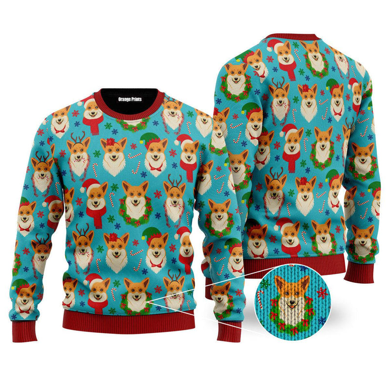 Corgi Snow Dog Ugly Christmas Sweater For Men & Women