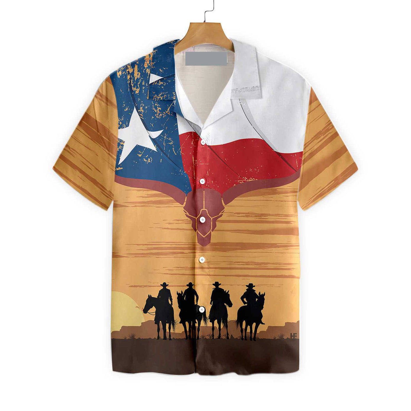 Cowboy Texas Flag Hawaiian Shirt, Vintage Texas Cowboy Shirt For Men