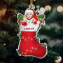 Custom Baby In Christmas Sock Personalized Acrylic Photo Ornament_2