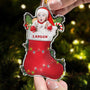 Custom Baby In Christmas Sock Personalized Acrylic Photo Ornament_4