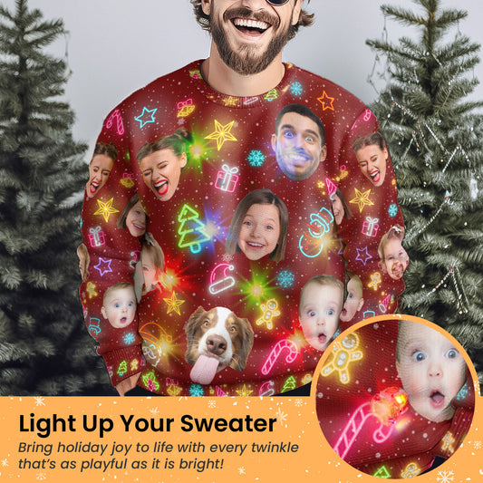 Custom Face Funny Light Up Christmas Personalized Photo Ugly Sweater_1_70028b6e e834 49ab a636 6935c30f2963